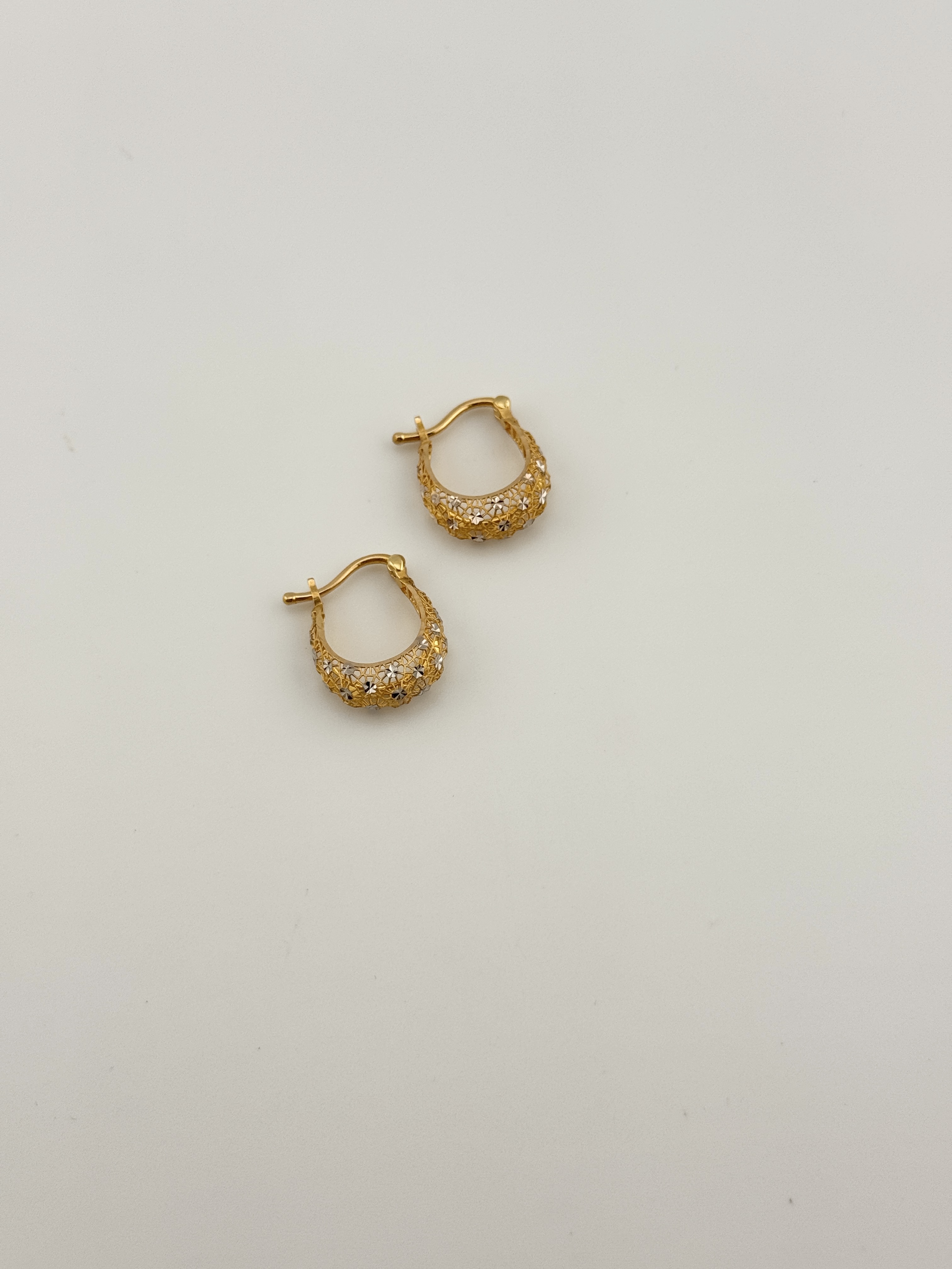 گوشواره رز طرح توری نگین دار